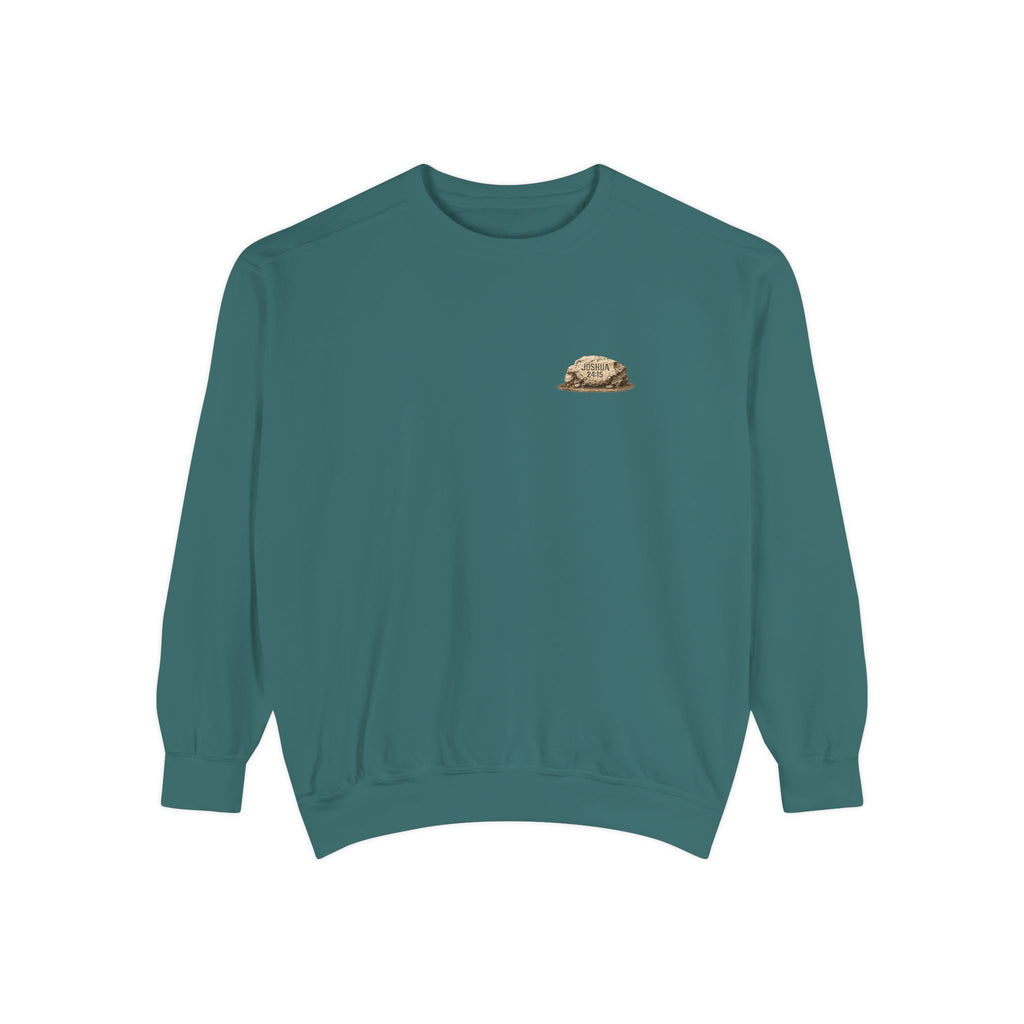 As for Me and My House | Joshua 24:15 Christian Crewneck Sweatshirt | Faith Without Works