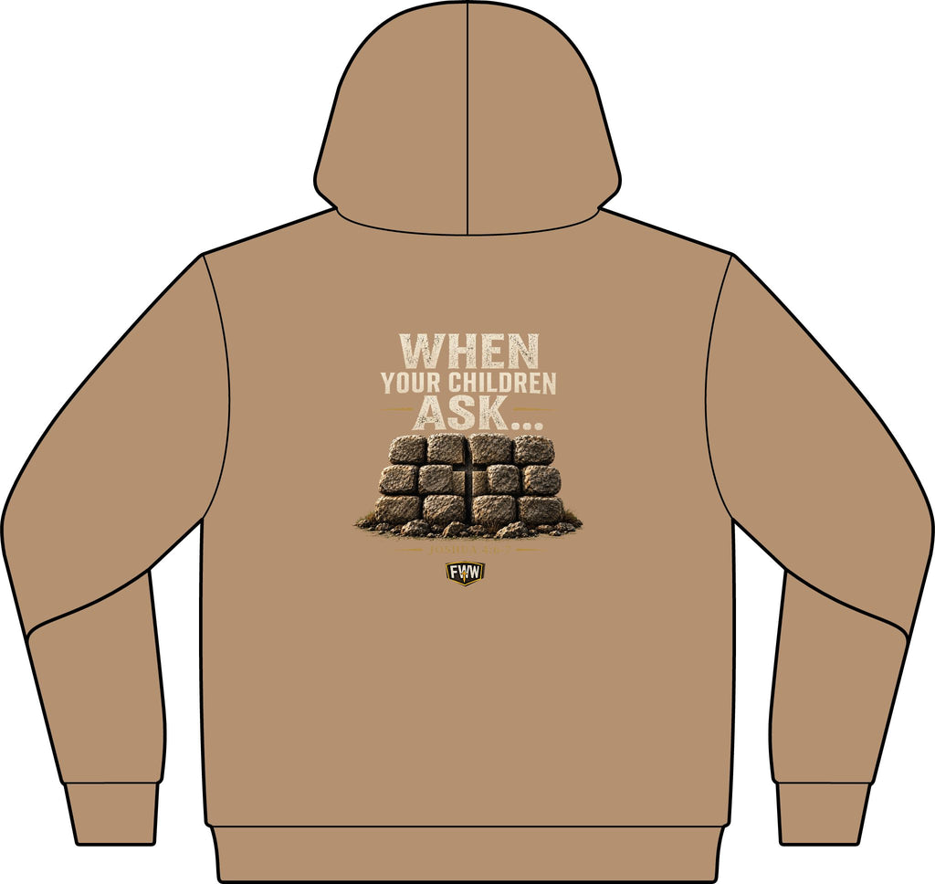 When Your Children Ask | Joshua 4:6–7 Christian Hoodie | Faith Without Works