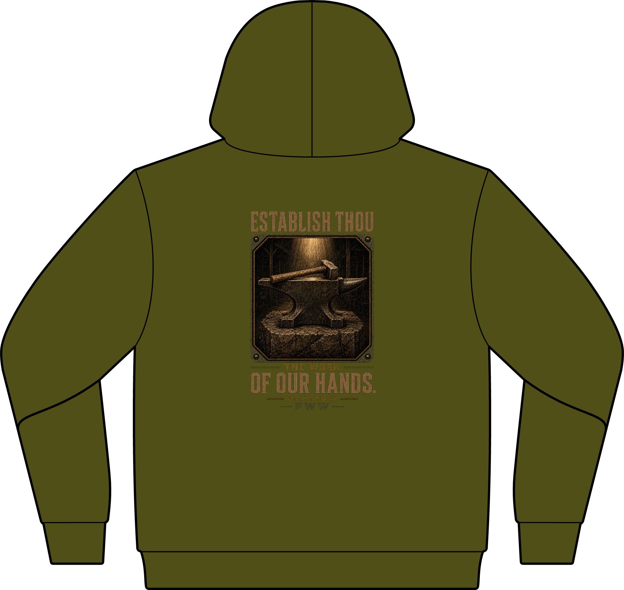 Establish the Work | Psalm 90:17 Christian Hoodie | Faith Without Works