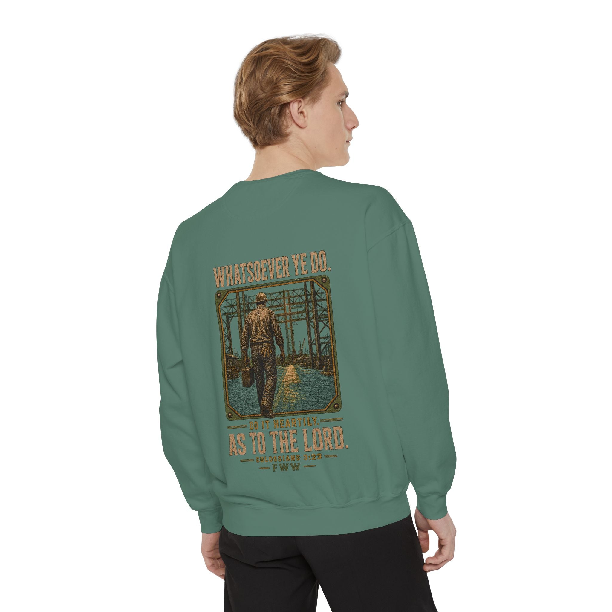 Unto the Lord | Colossians 3:23 Christian Crewneck | Faith Without Works