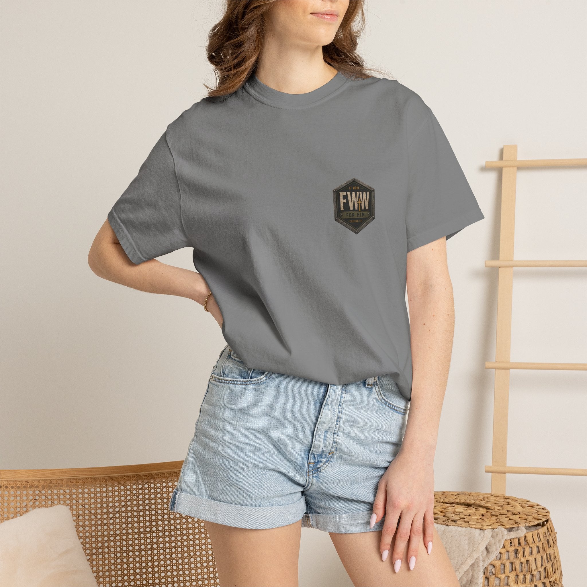 Steel-Toe Saint | Colossians 3:23 Christian T-Shirt | Faith Without Works