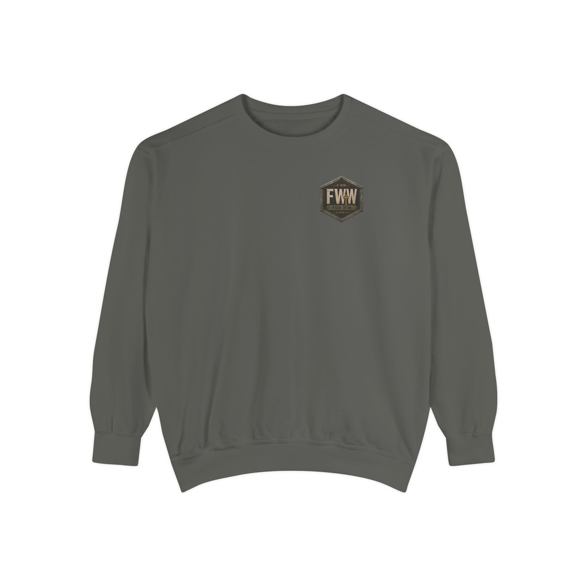 Dirty Hands. Clean Conscience. | 1 Thessalonians 4:11–12 Christian Crewneck | Faith Without Works