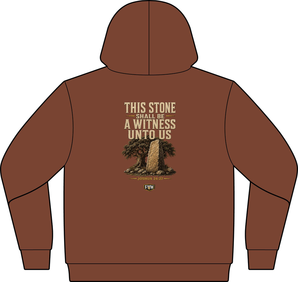 This Stone Shall Be a Witness | Joshua 24:27 Christian Hoodie | Faith Without Works