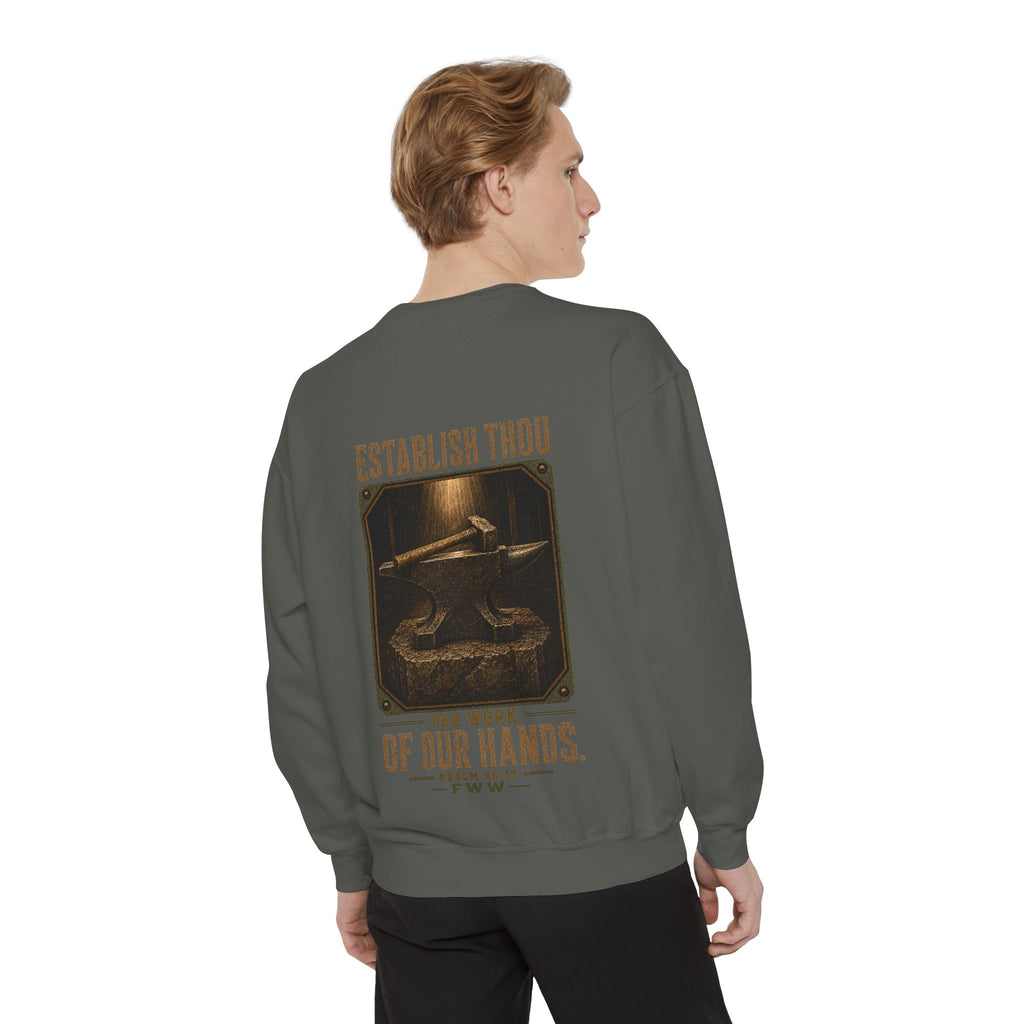 Establish the Work | Psalm 90:17 Christian Crewneck | Faith Without Works